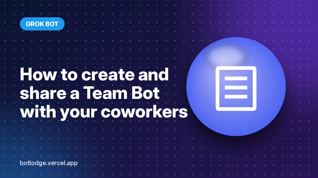How to create and share a Team Bot with your coworkers