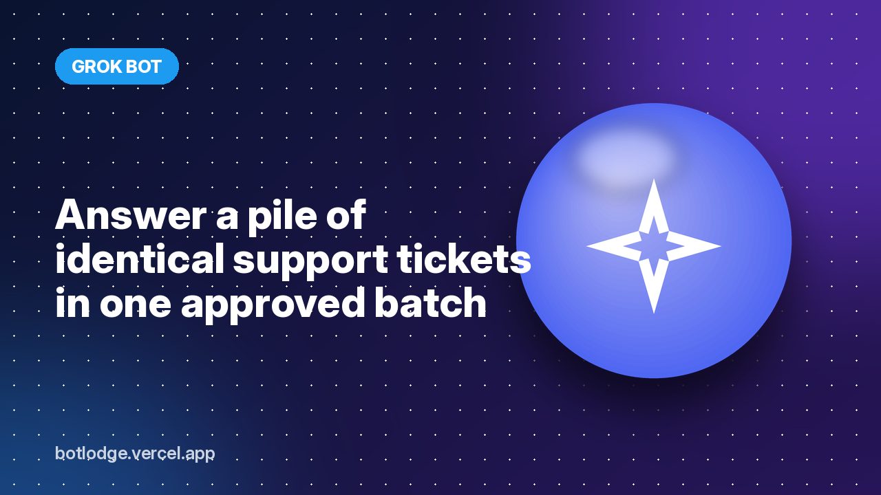 Answer a pile of identical support tickets in one approved batch