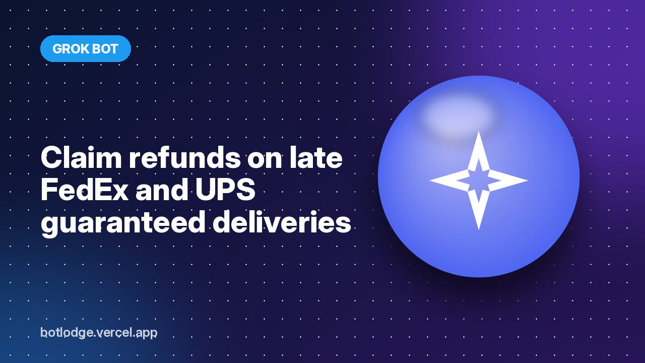 Claim refunds on late FedEx and UPS guaranteed deliveries