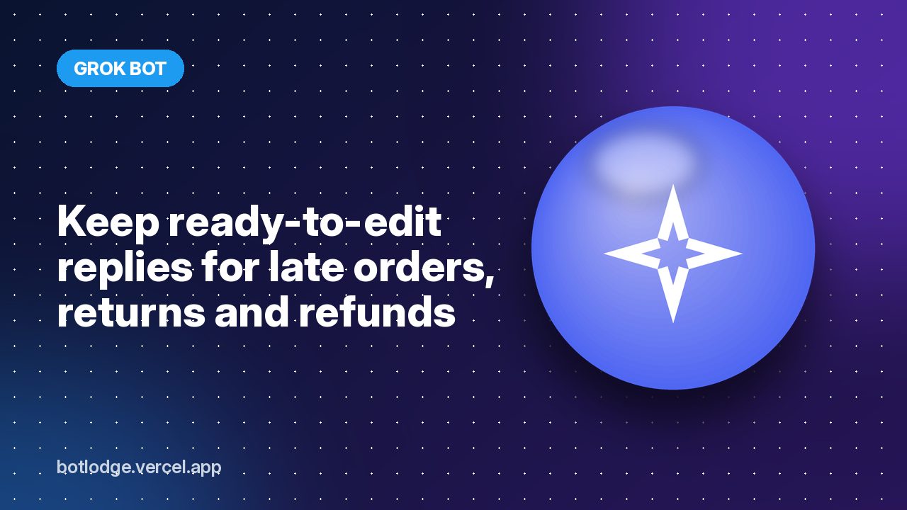Keep ready-to-edit replies for late orders, returns and refunds