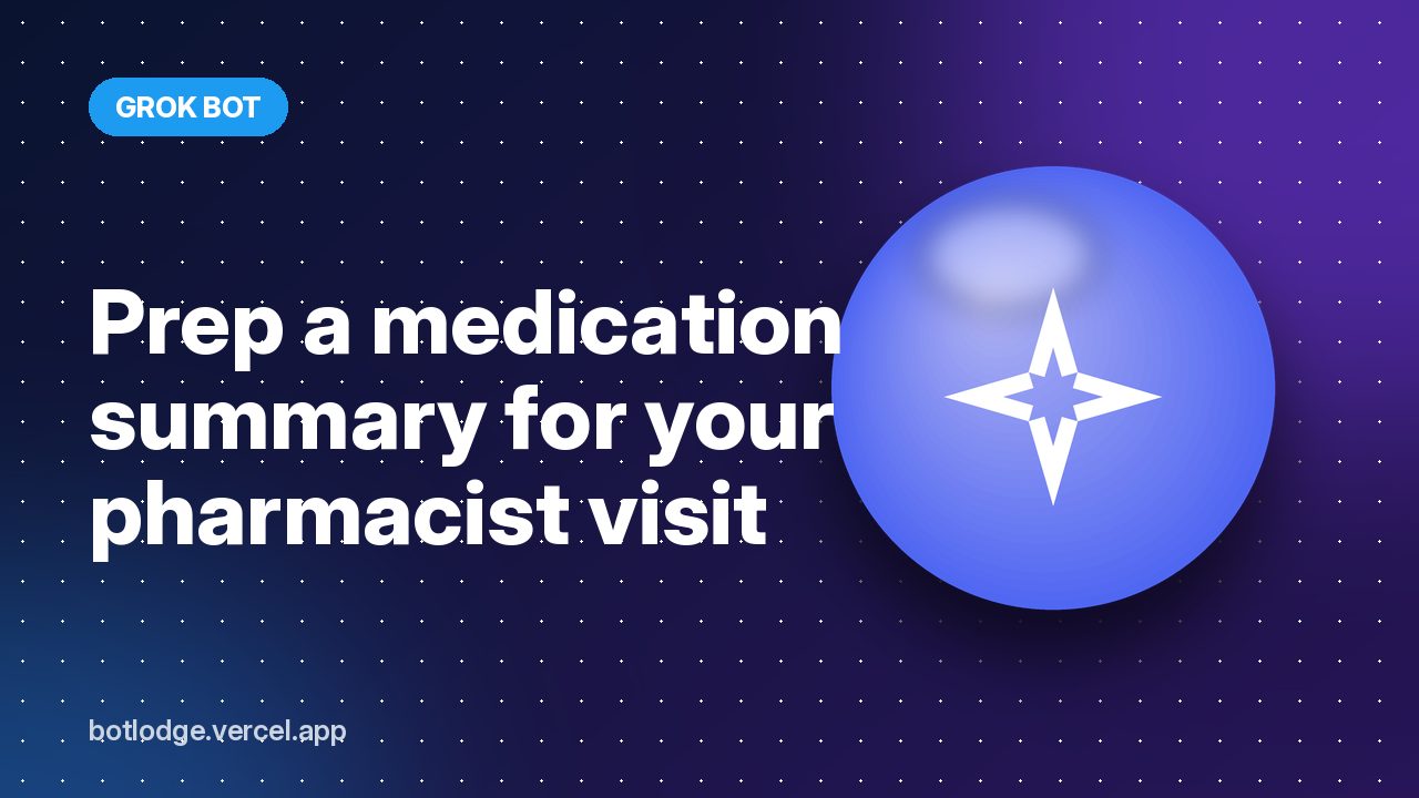 Prep a medication summary for your pharmacist visit