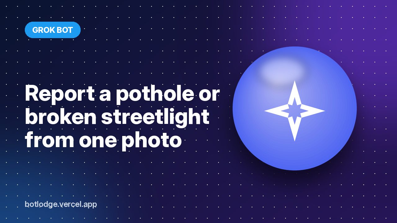 Report a pothole or broken streetlight from one photo