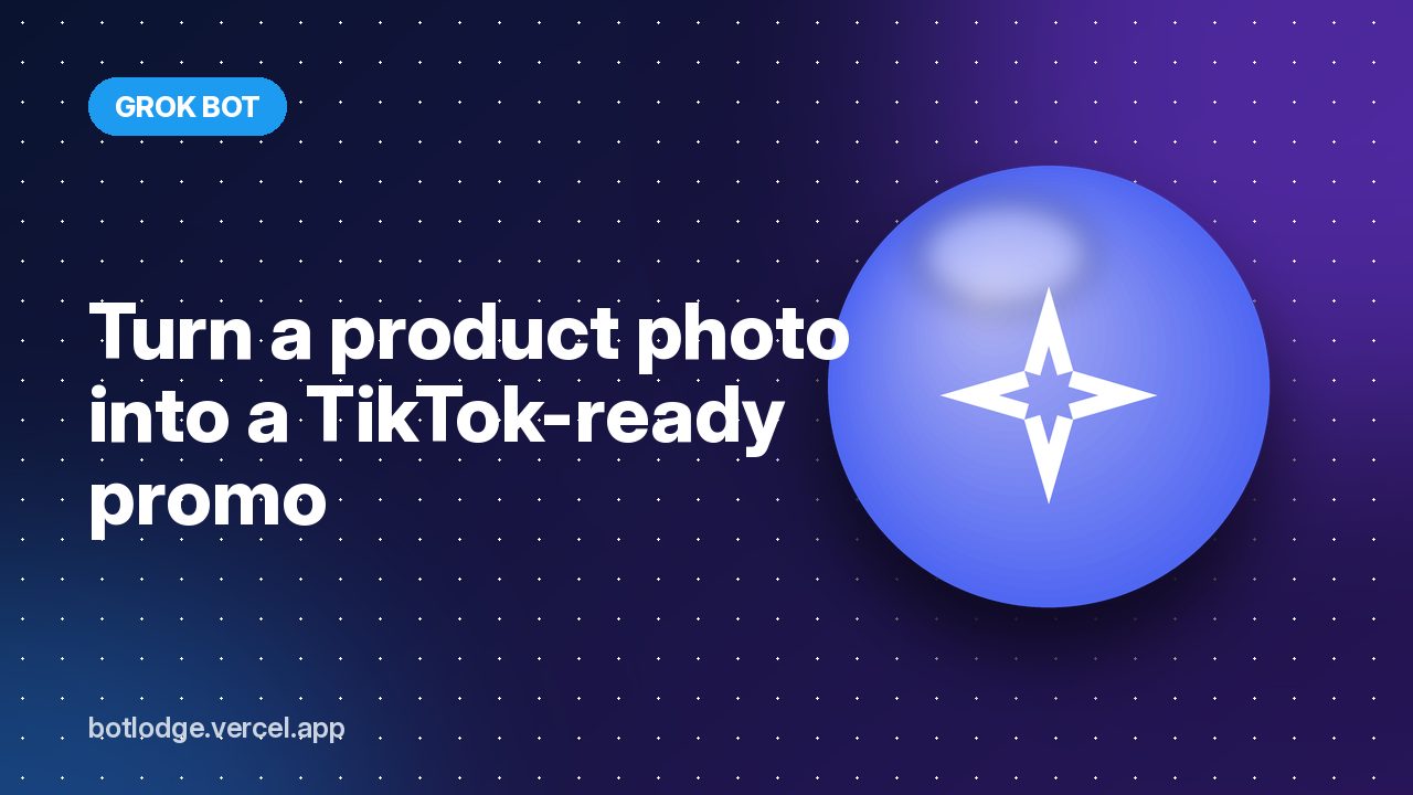 Turn a product photo into a TikTok-ready promo